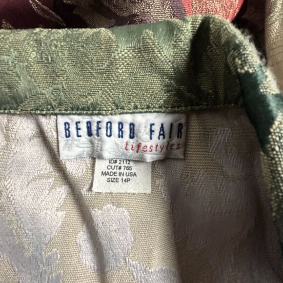 Bedford Fair Lifestyles Womens Jacquard Paisley Tapestry Blazer Jacket 14P Multi - Picture 3 of 7